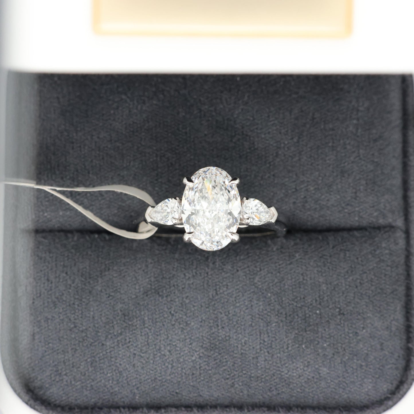 Pear Promise – 3.07ct Lab Diamond Three-Stone Ring in 18K Gold