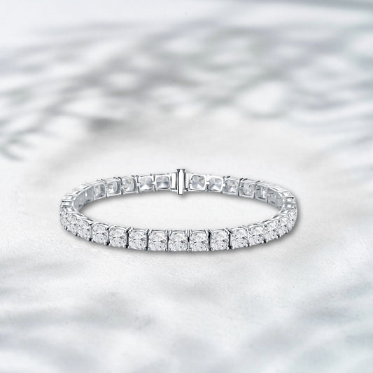 Diamond bracelet on a light gray background