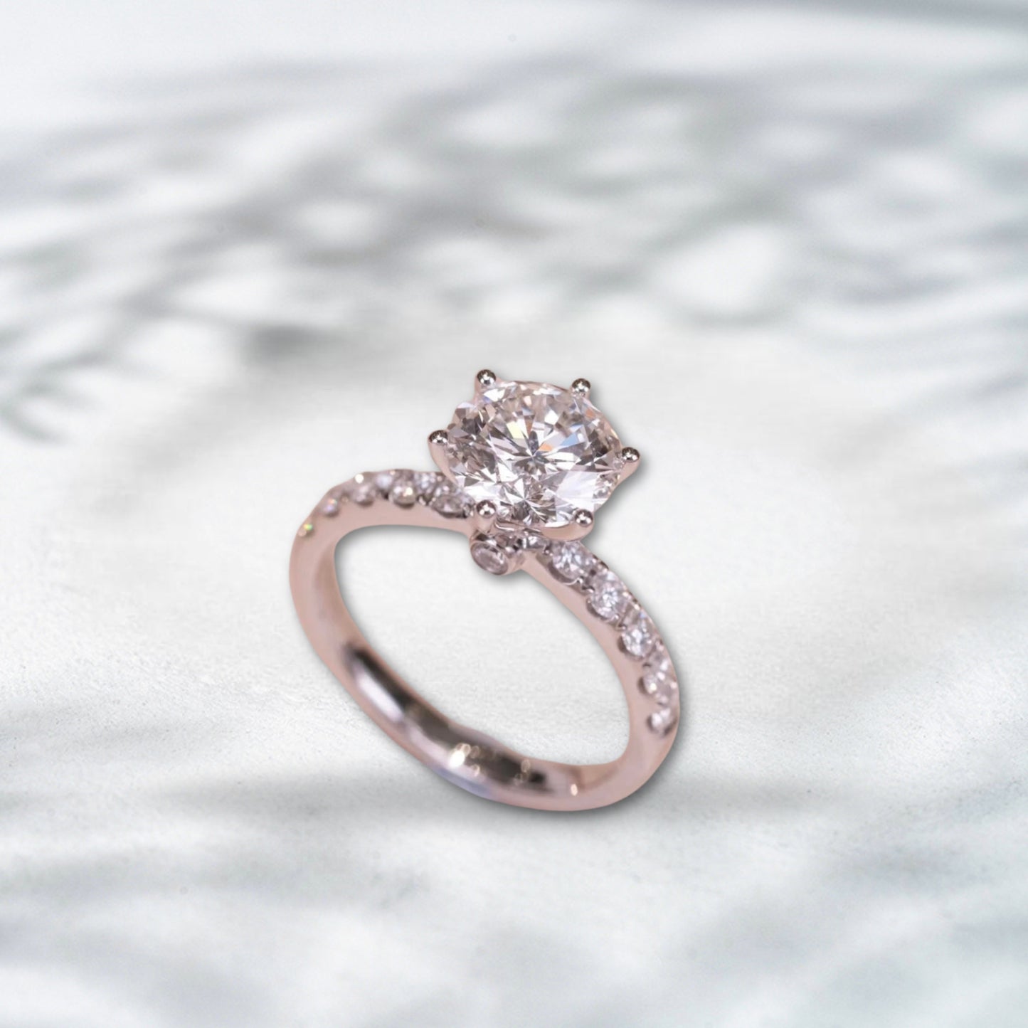 QOB Whisper Bloom – 3ct Solitaire Lab Diamond Ring in Platinum & 18K Gold