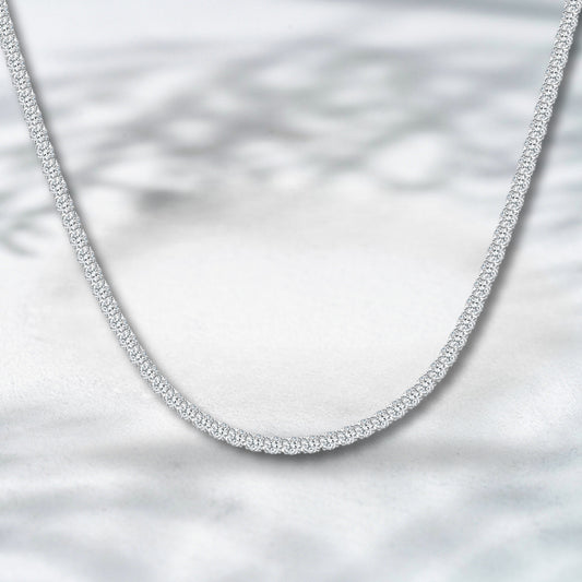 QOB Ecliptica – 8.38ct Lab Diamond Tennis Necklace in Platinum PT950