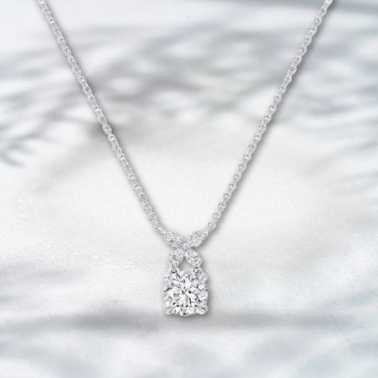 QOB Fleur Drop Pendant | 1.042ct Lab Diamond in Platinum Pt950