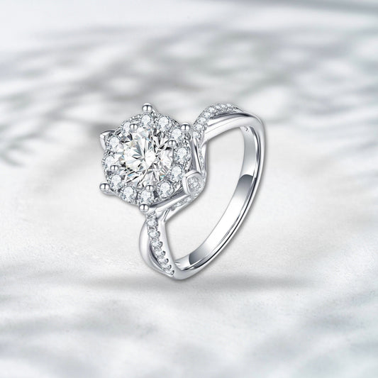 QOB Petalfire 1.52ct Lab Diamond Cluster Ring in 18K White Gold