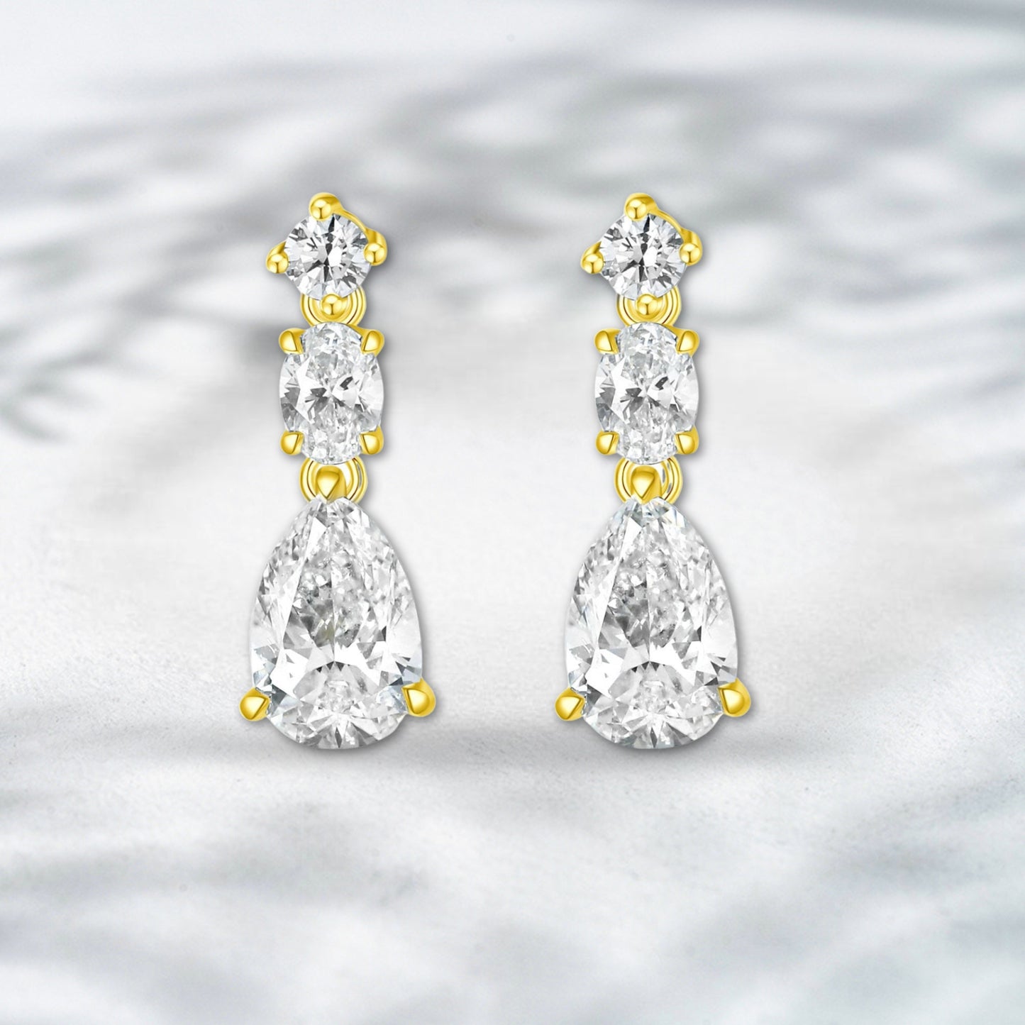 QOB Drape Dazzle Earrings – 1.472ct Lab Diamond in 18K Yellow Gold