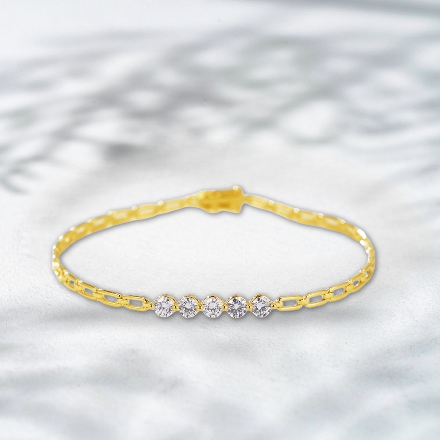 Linked Radiance natural Diamond Bracelet – 1.083 ct 18K Yellow Gold