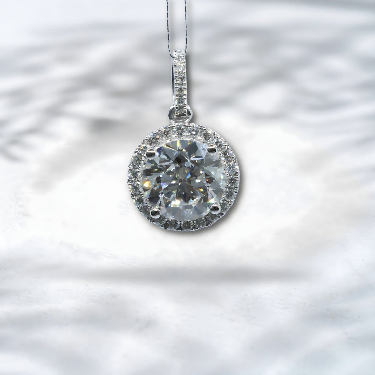 QOB Starlight Charm Pendant - 3ct Lab Diamond Pendant in 18K White Gold