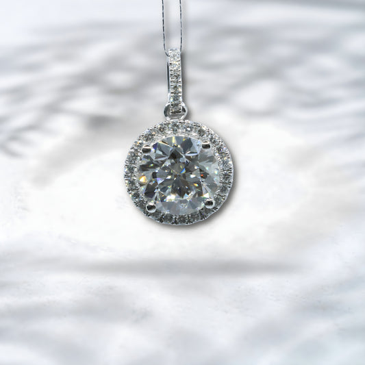 QOB Starlight Charm Pendant - 3ct Lab Diamond Pendant in 18K White Gold