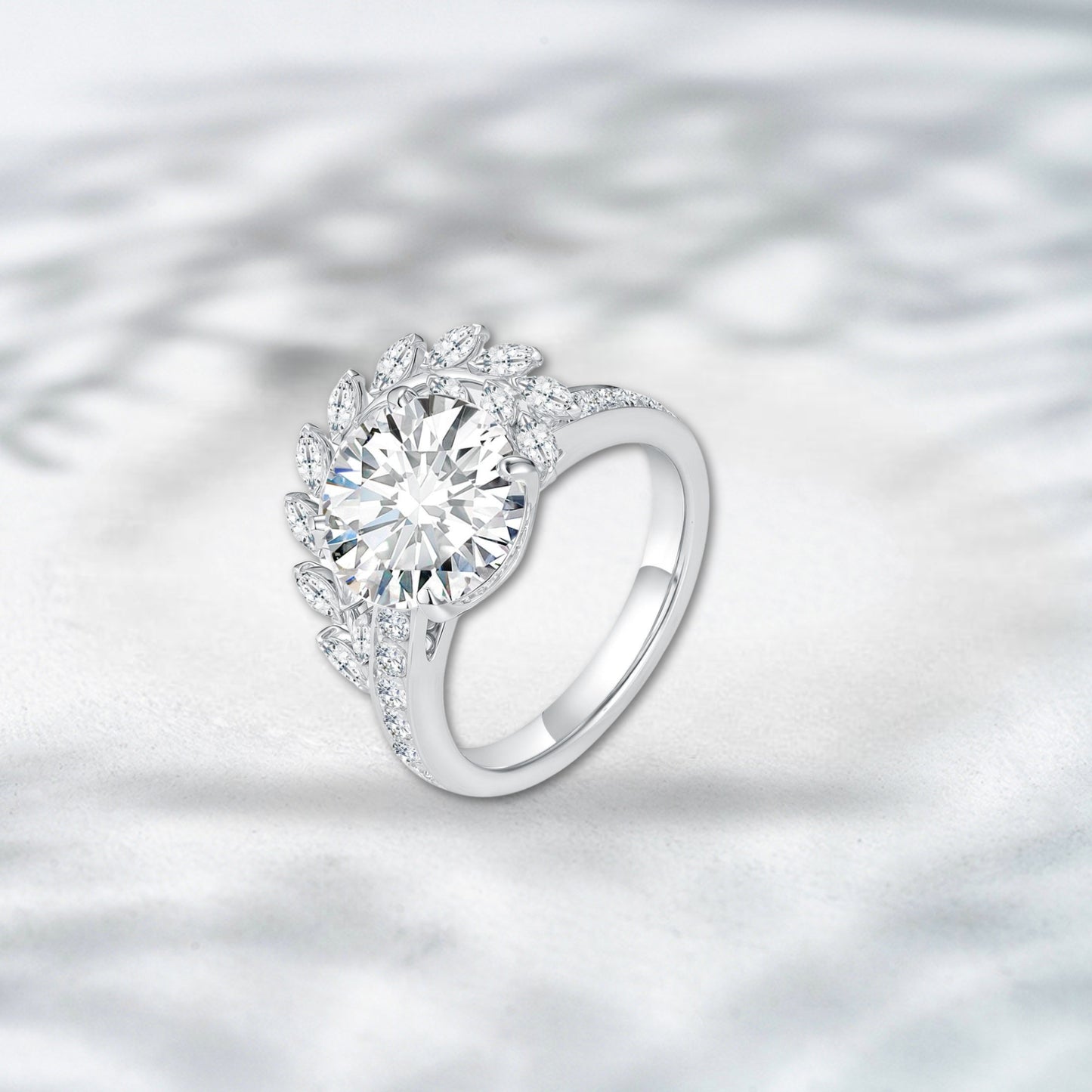 QOB Crowned Laurel Ring – 6.196ct Lab Diamond in 18K Gold