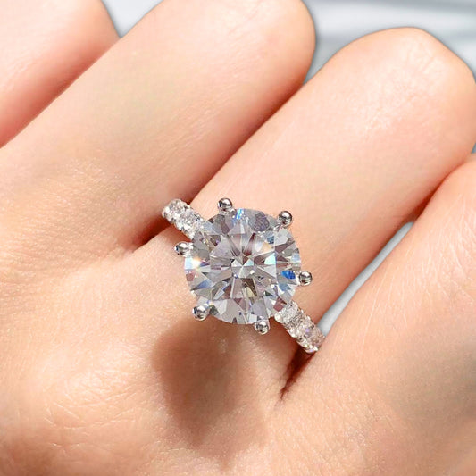 QOB Whisper Bloom – 3ct Solitaire Lab Diamond Ring in Platinum & 18K Gold