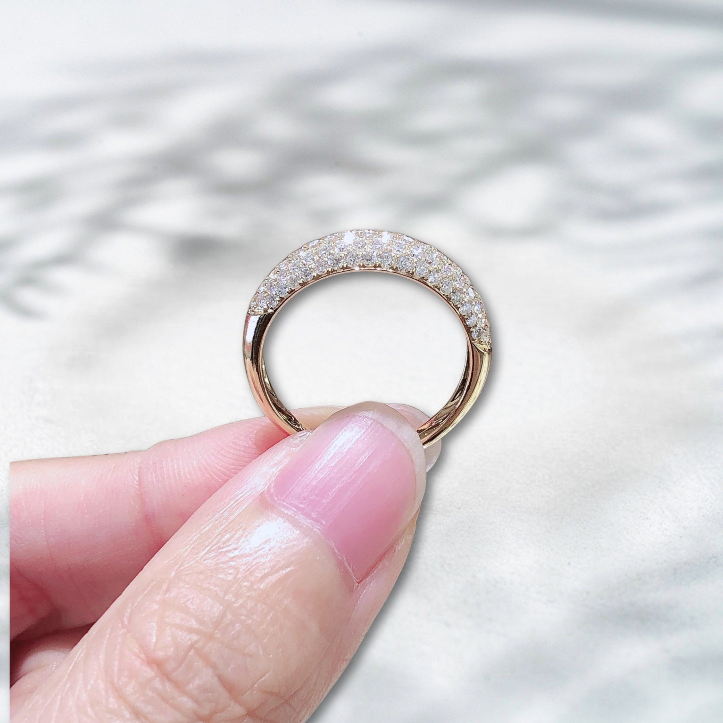 Natural Diamond Dust Pavé Band – 0.783 ct 18K Yellow Gold