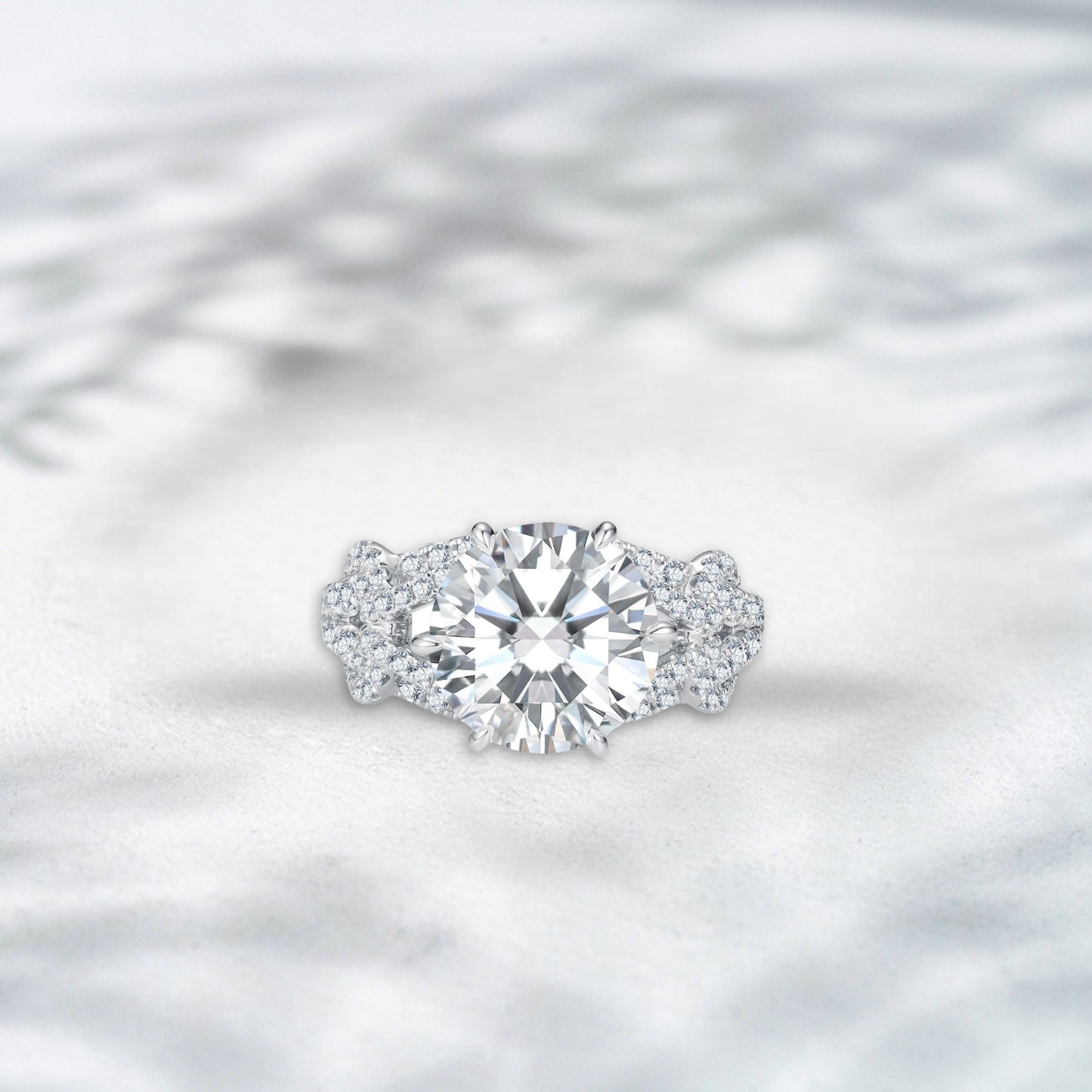QOB Celestial Crest Ring – 5.924ct Lab Diamond in 18K White Gold