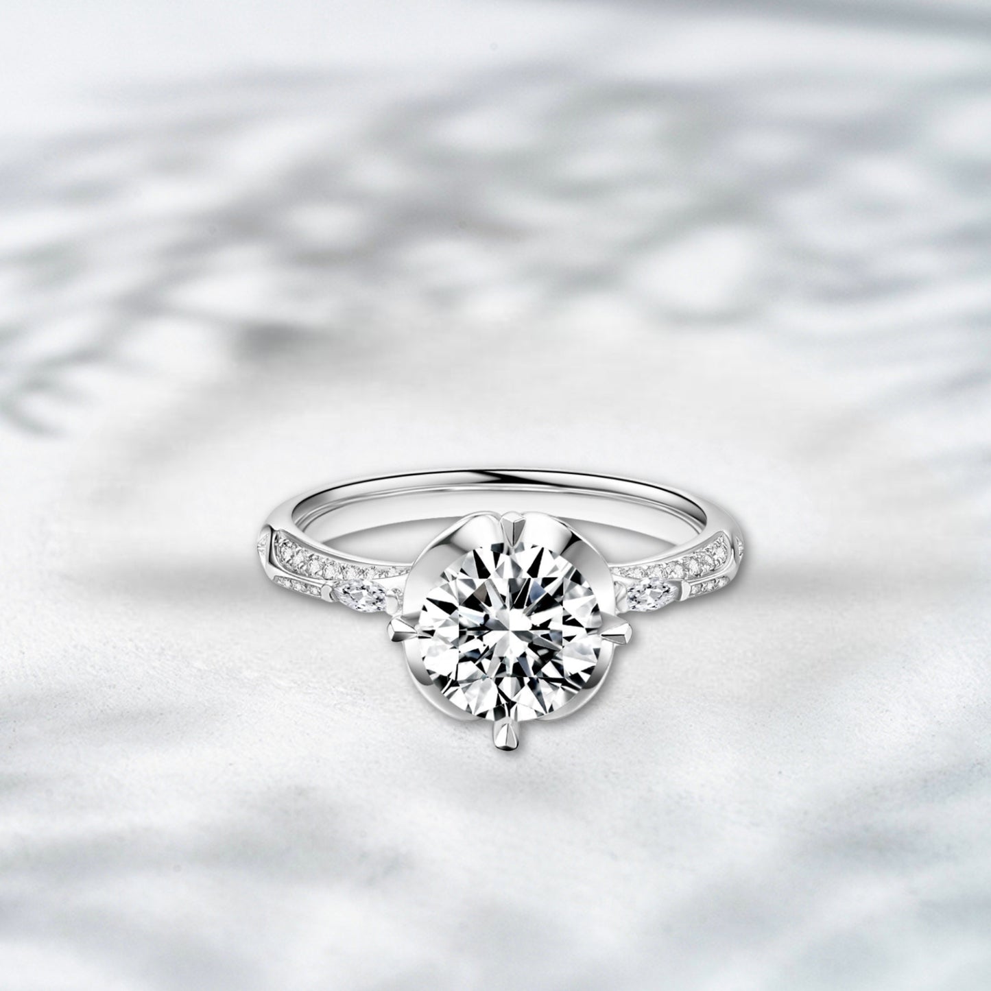 QOB Celestia Bloom – 2.55ct Lab Diamond Engagement Ring in Platinum