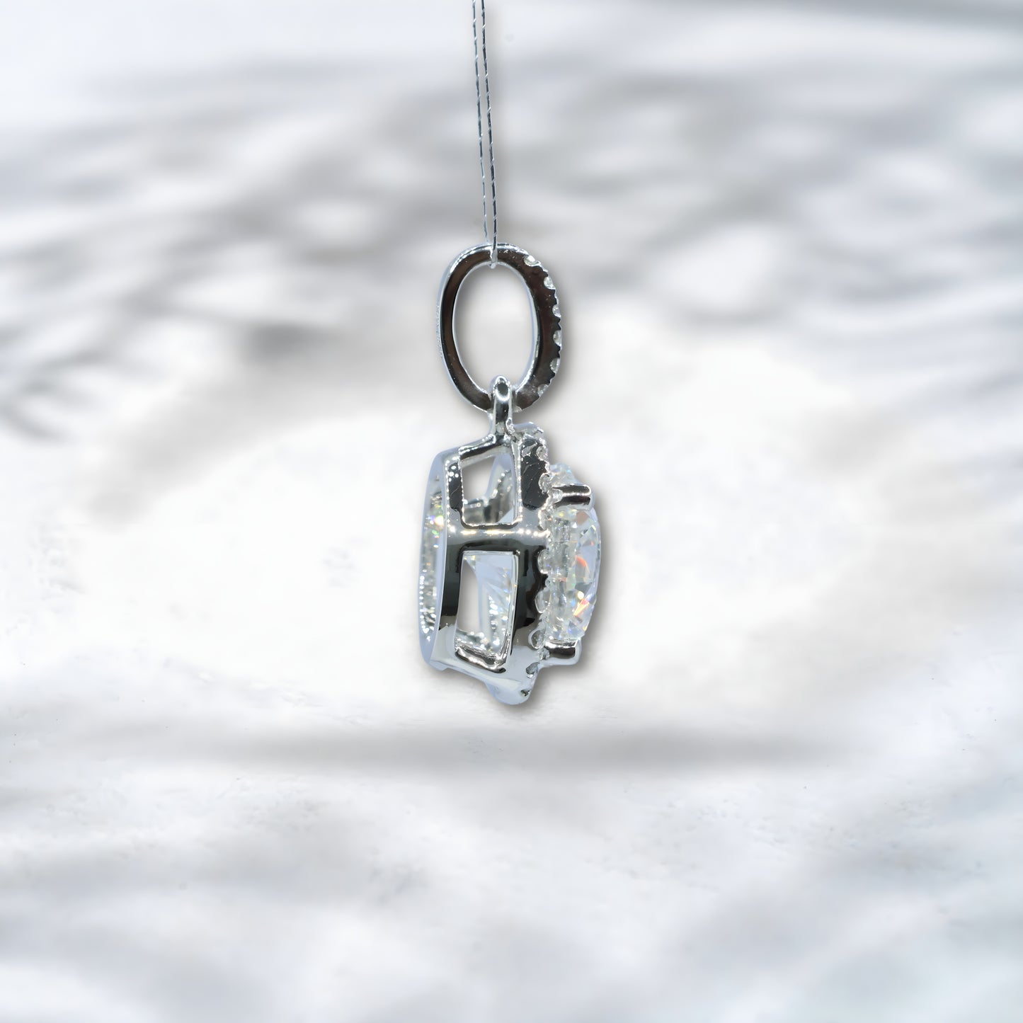 QOB Starlight Charm Pendant - 3ct Lab Diamond Pendant in 18K White Gold