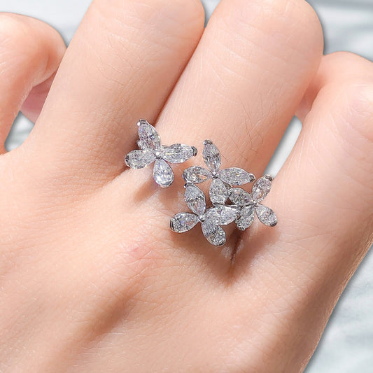 QOB Wings & Bloom – Lab Diamond Open Ring in PT950 Platinum (1.83ct)