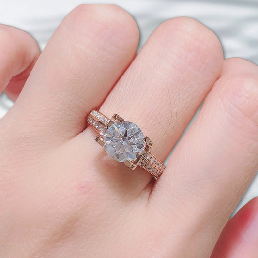 QOB Blush Brilliance – 1.73ct Lab Diamond Engagement Ring in 18K Rose Gold