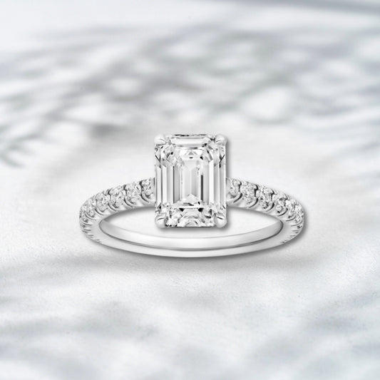 QOB Emerald Whisper Ring | 3.03ct Lab Diamond in Pt950