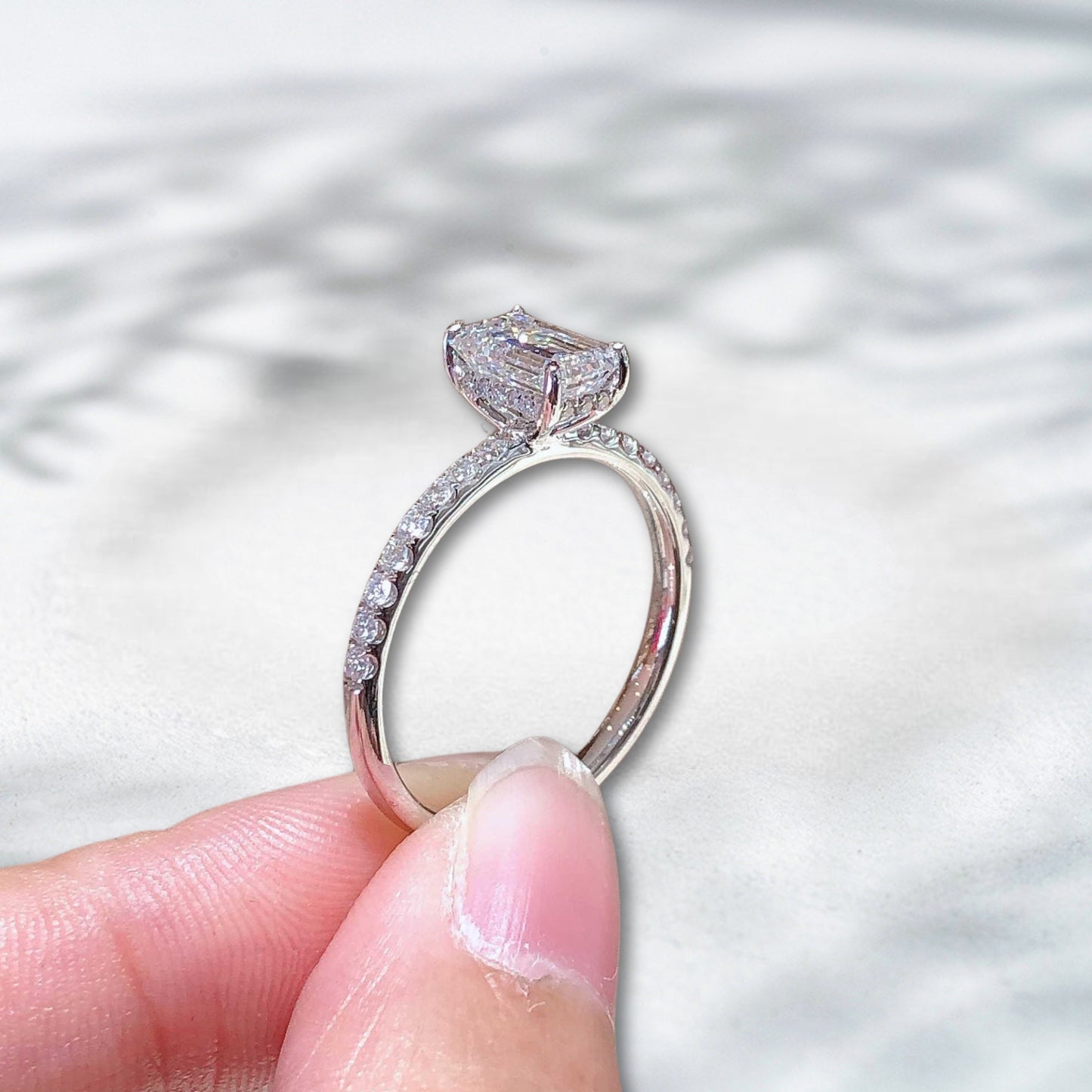 QOB Emerald Whisper Ring | 3.03ct Lab Diamond in Pt950