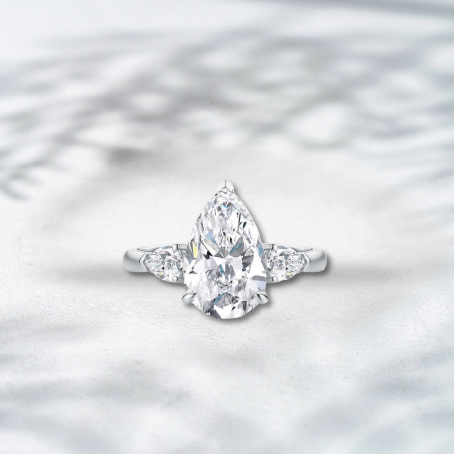 QOB Trinity Spark – 3.1ct Pear, Round & Marquise Lab Diamond Ring in PT950