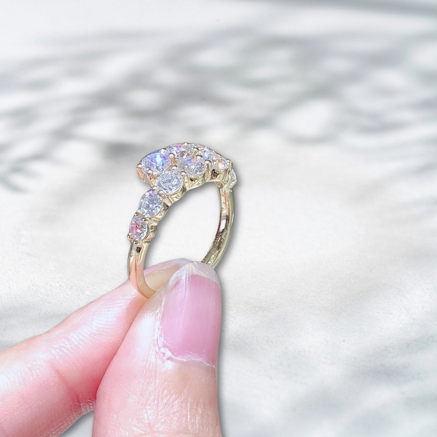 QOB Solar Rise Band | 1.6ct Lab Diamond Row Ring in 18K Yellow Gold