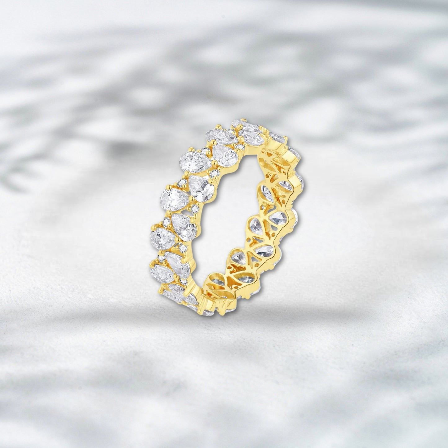 QOB Frosted Veil Eternity Band – 2.5ct Lab Diamond 18K Gold Ring