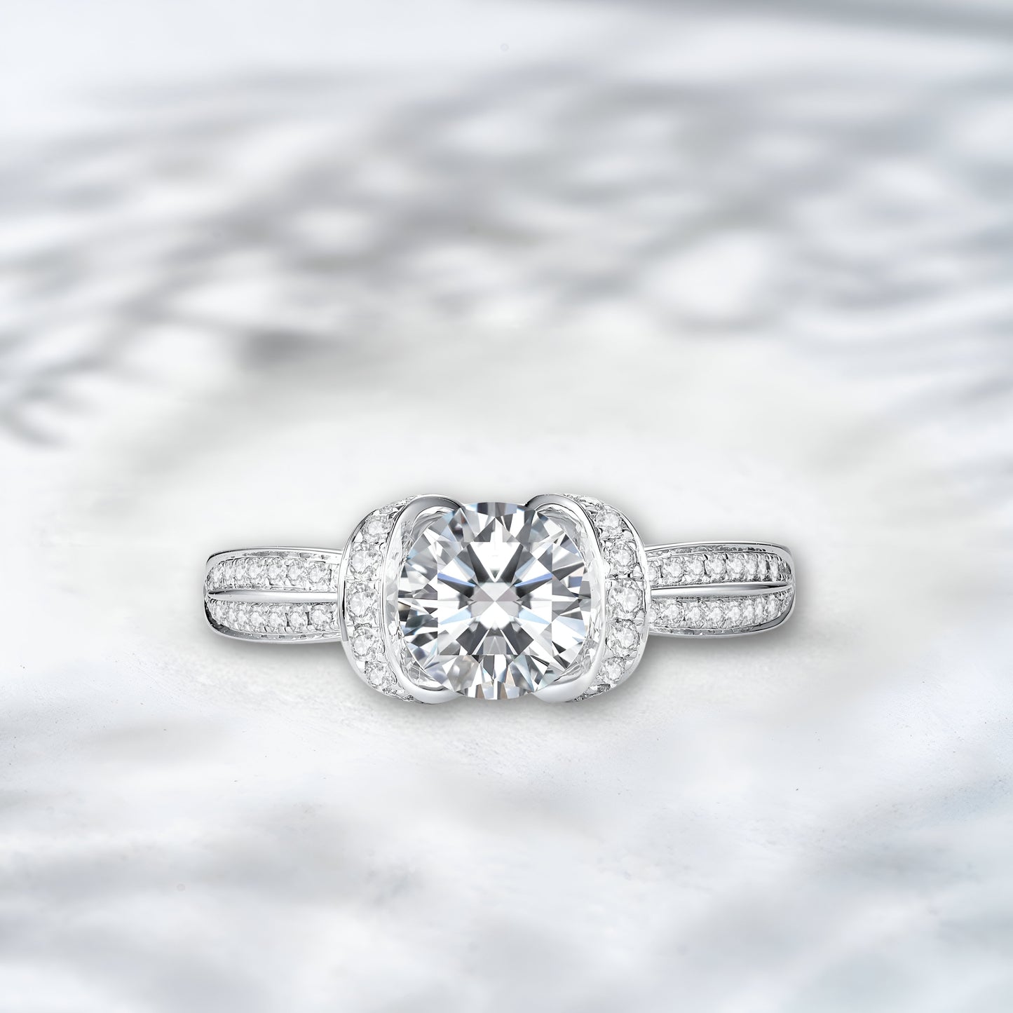 Regency Glow Lab Diamond Ring — 1.684 ct Total | 18K White Gold