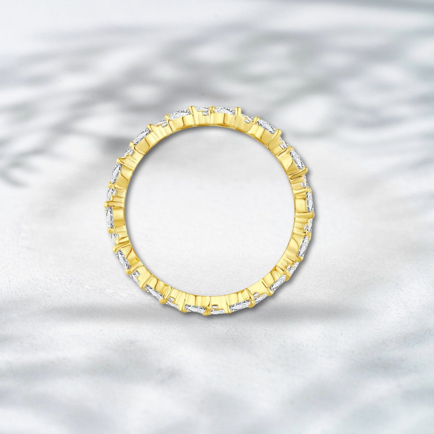 QOB Frosted Veil Eternity Band – 2.5ct Lab Diamond 18K Gold Ring