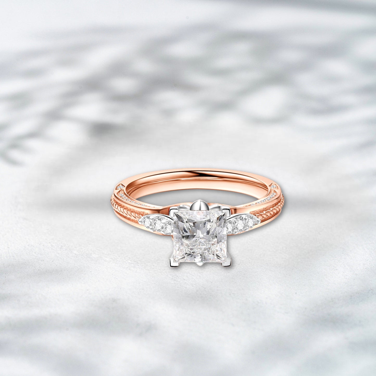 QOB Blush Empress – 2.35 ct Princess Cut Lab Diamond Ring