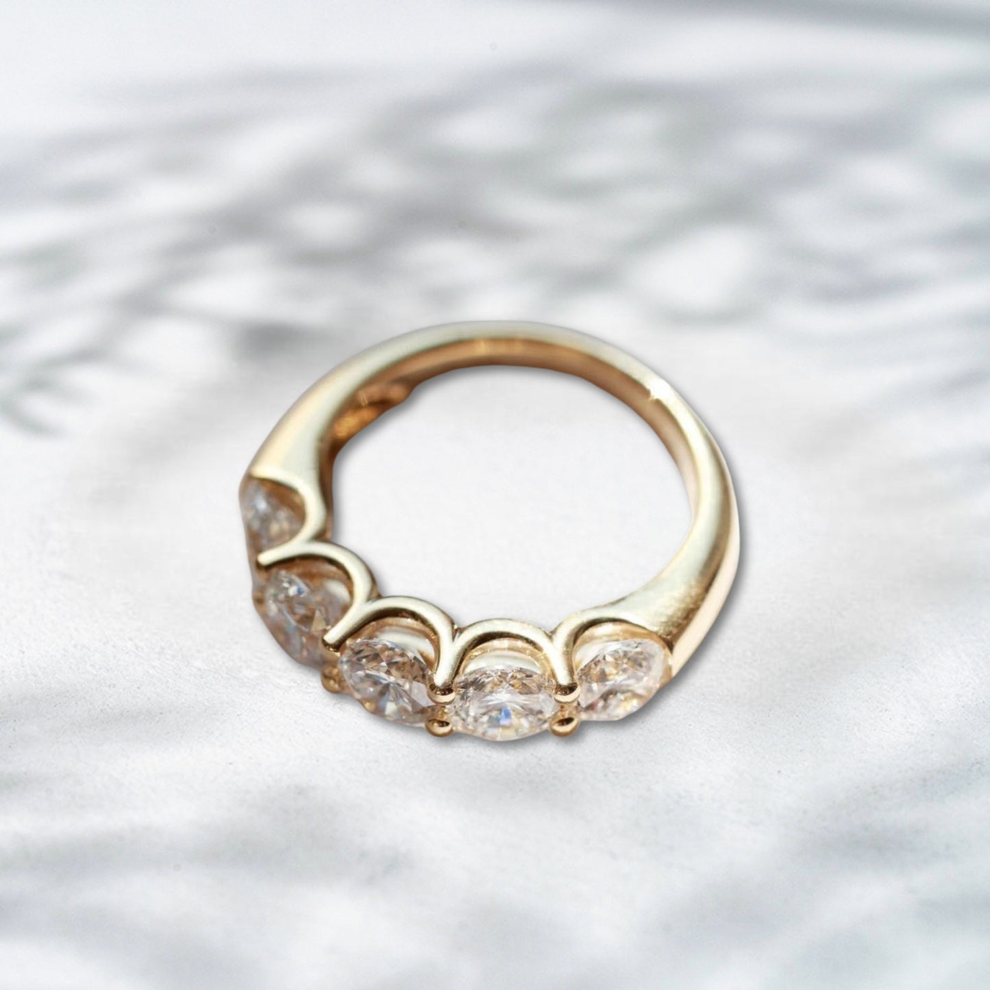 Radiant Row – Five-Stone natural Diamond Band 1.644ct in 18K Yellow Gold