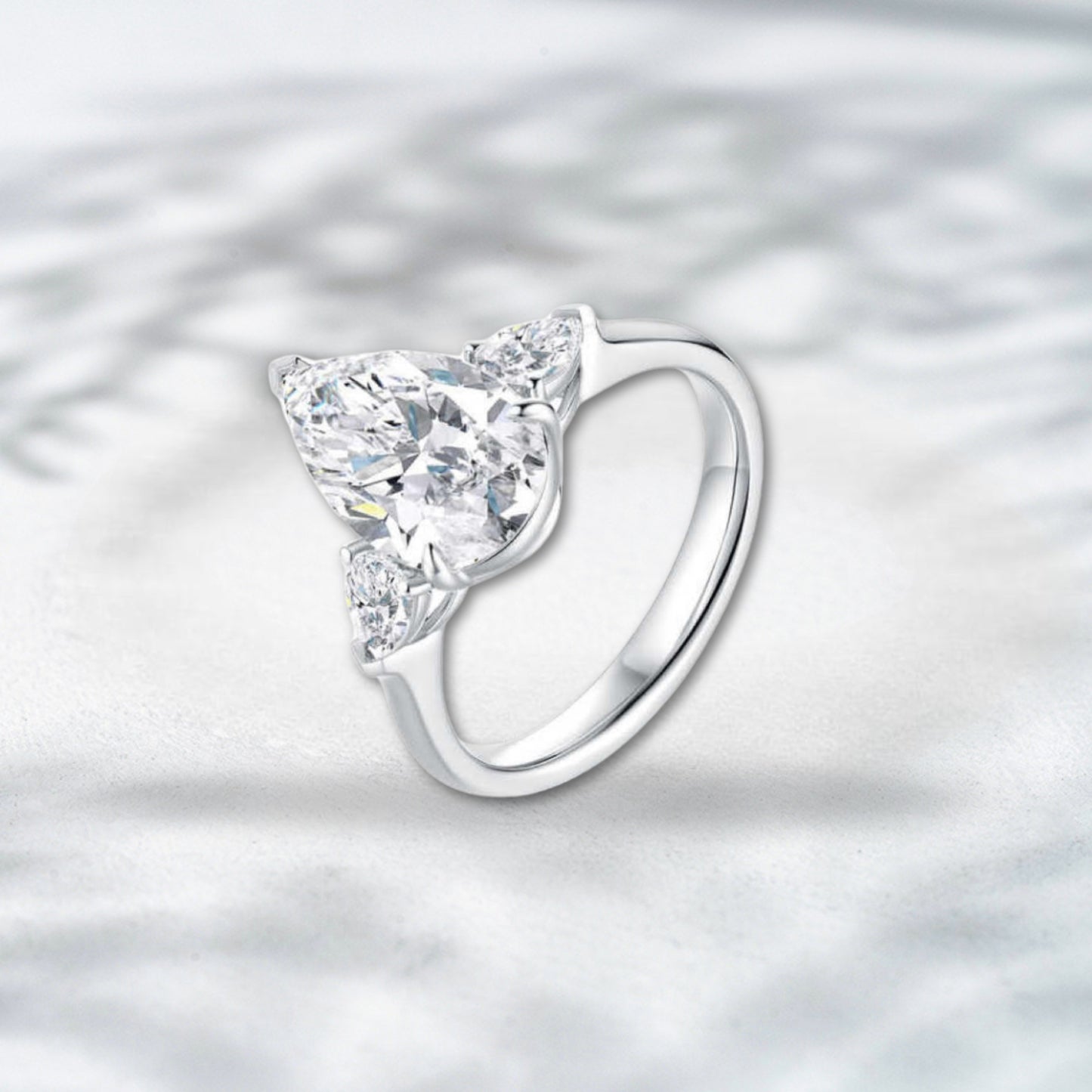 QOB Trinity Spark – 3.1ct Pear, Round & Marquise Lab Diamond Ring in PT950