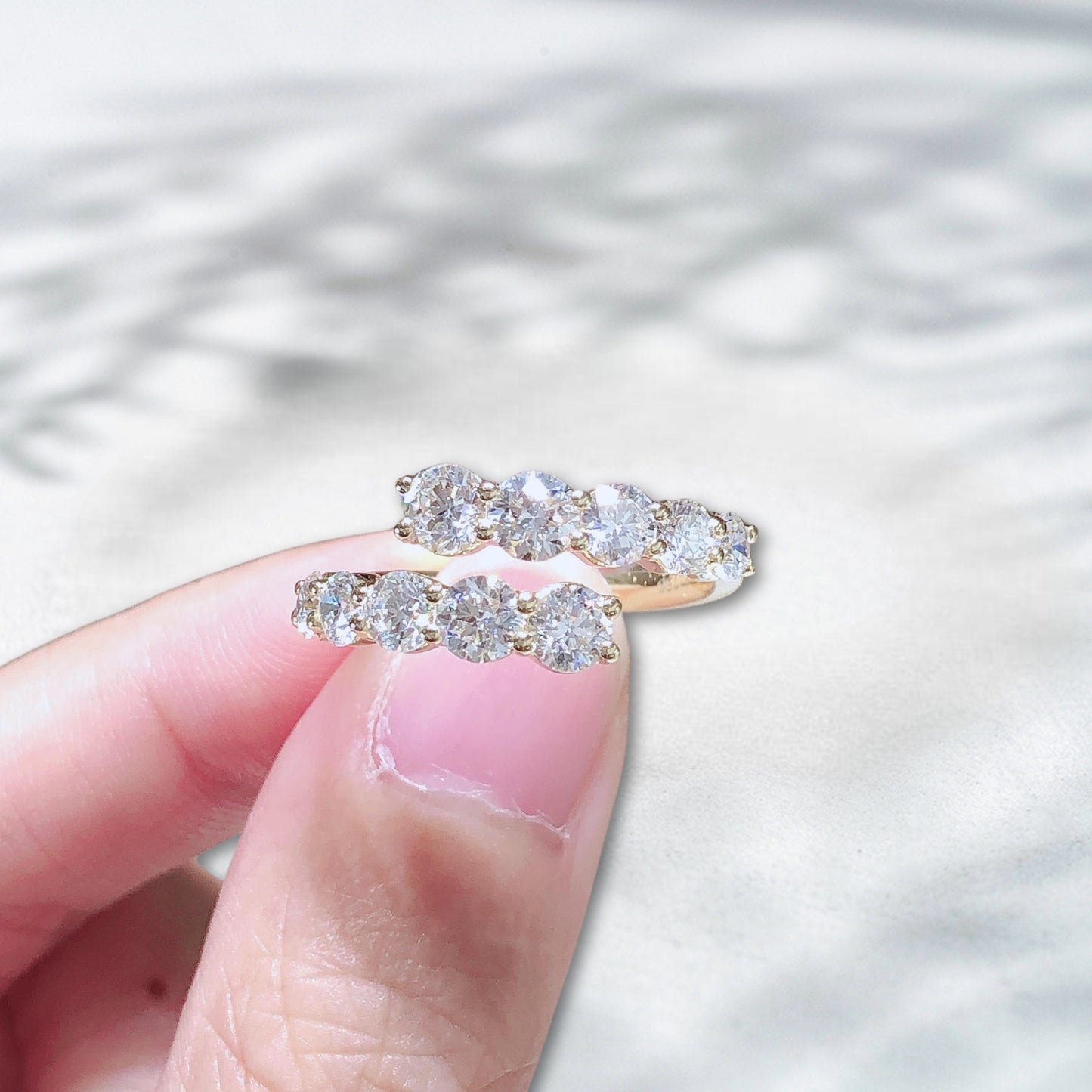 QOB Solar Rise Band | 1.6ct Lab Diamond Row Ring in 18K Yellow Gold