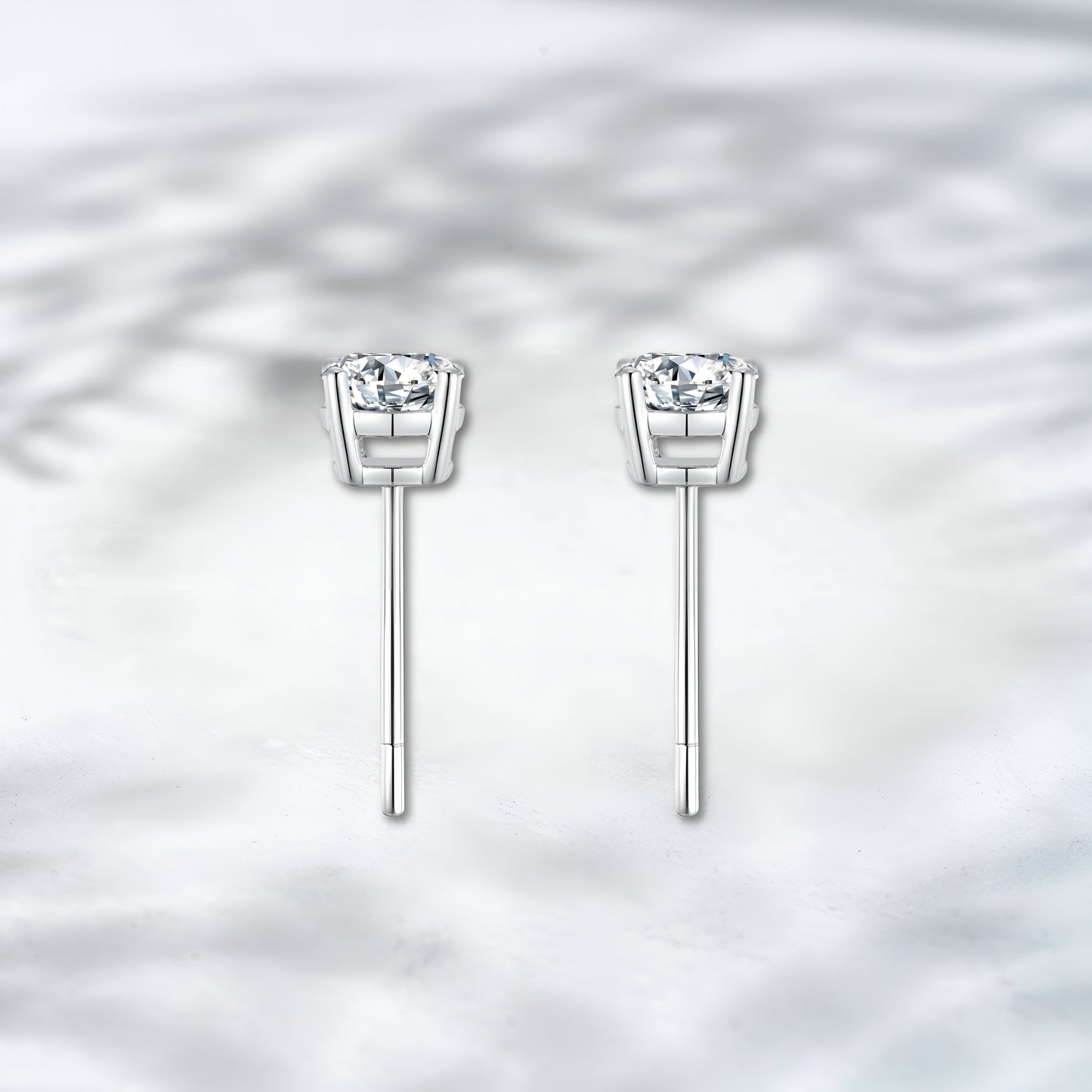 QOB Eternal Spark Lab Diamond Stud Earrings — 2.00 ct Each | 18K White Gold | 4.00 ct
