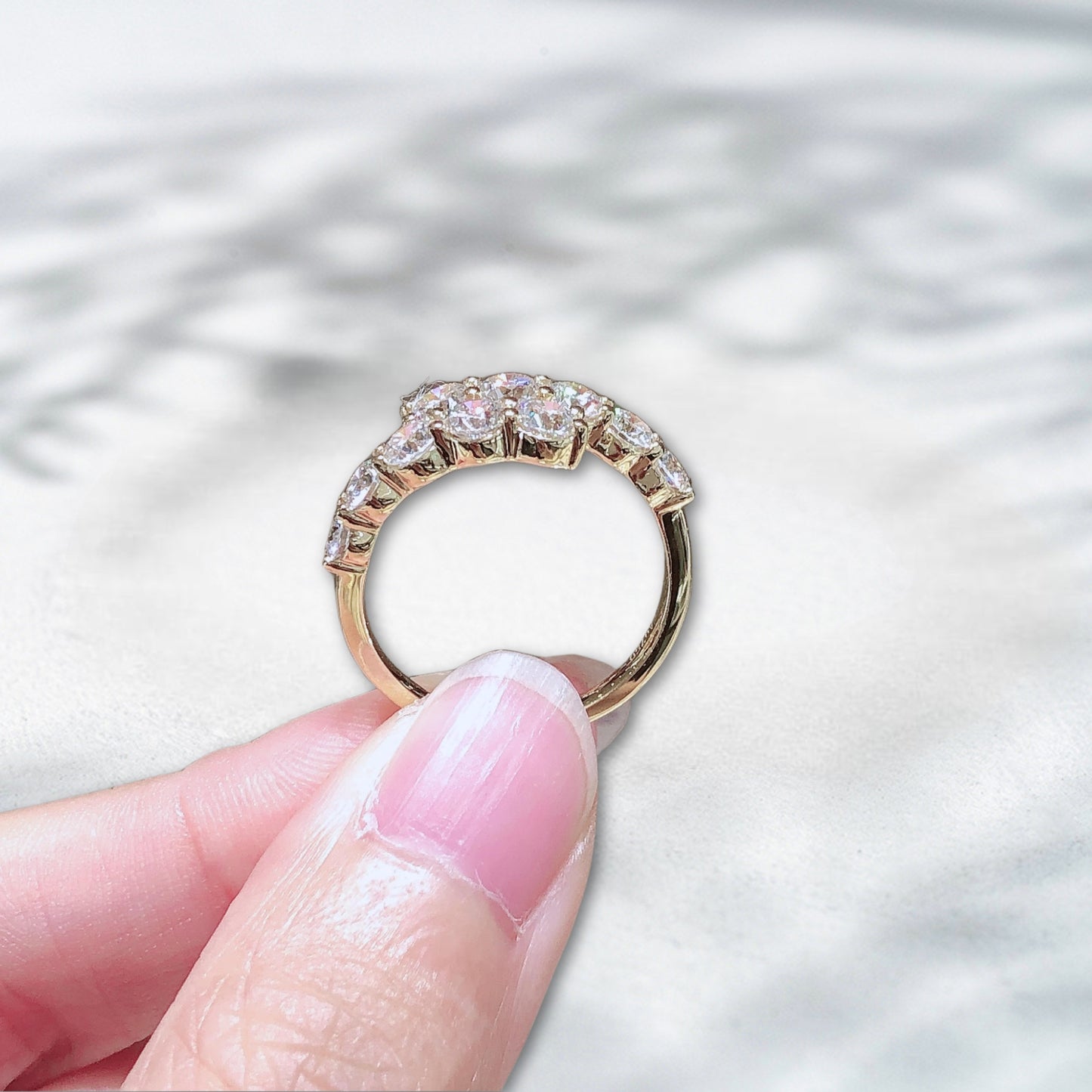 QOB Solar Rise Band | 1.6ct Lab Diamond Row Ring in 18K Yellow Gold