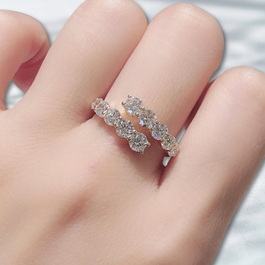 QOB Solar Rise Band | 1.6ct Lab Diamond Row Ring in 18K Yellow Gold