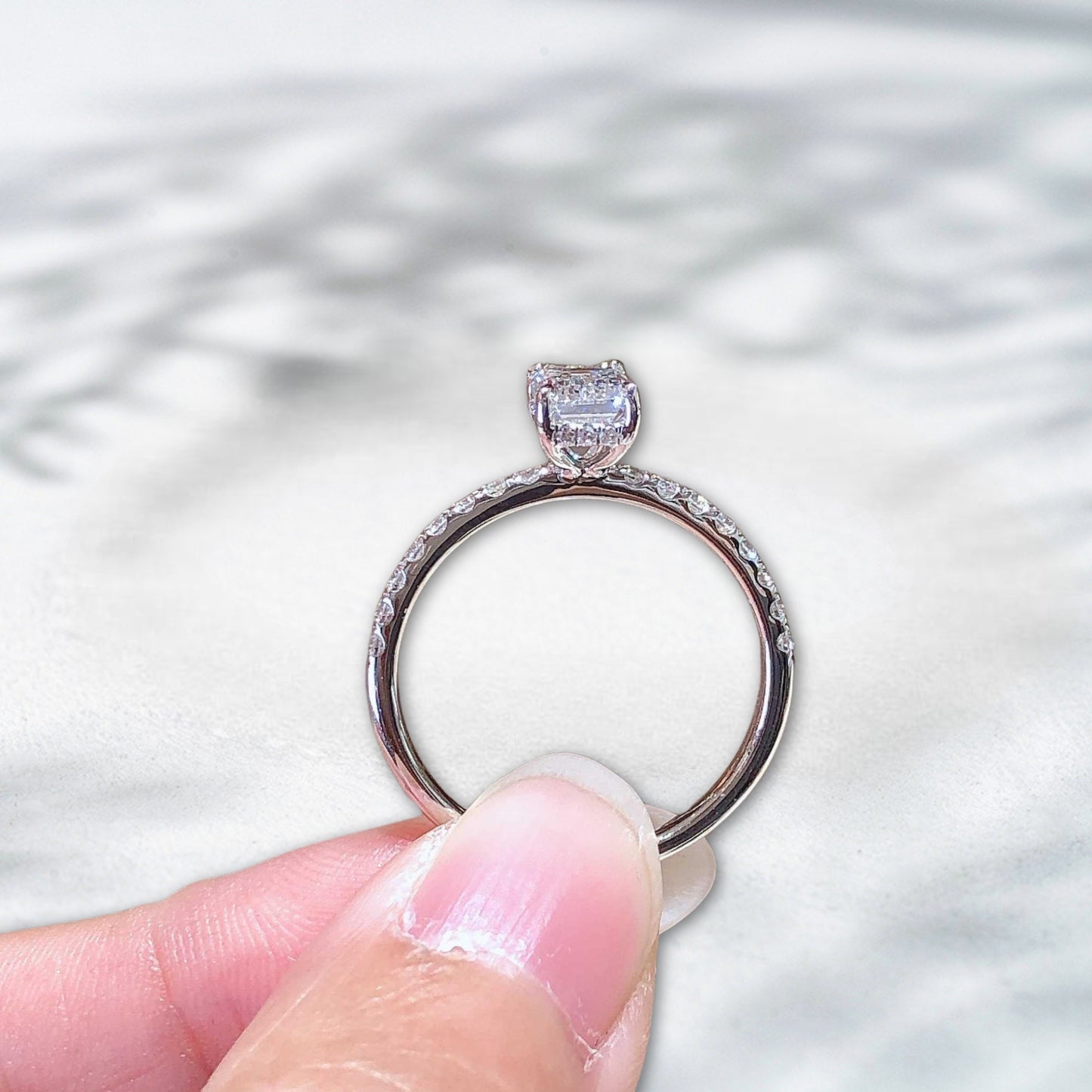 QOB Emerald Whisper Ring | 3.03ct Lab Diamond in Pt950