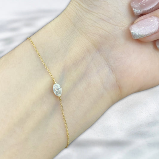 QOB Glowthread Marquise Bracelet | 0.53 ct 18K Yellow Gold & Lab Diamond