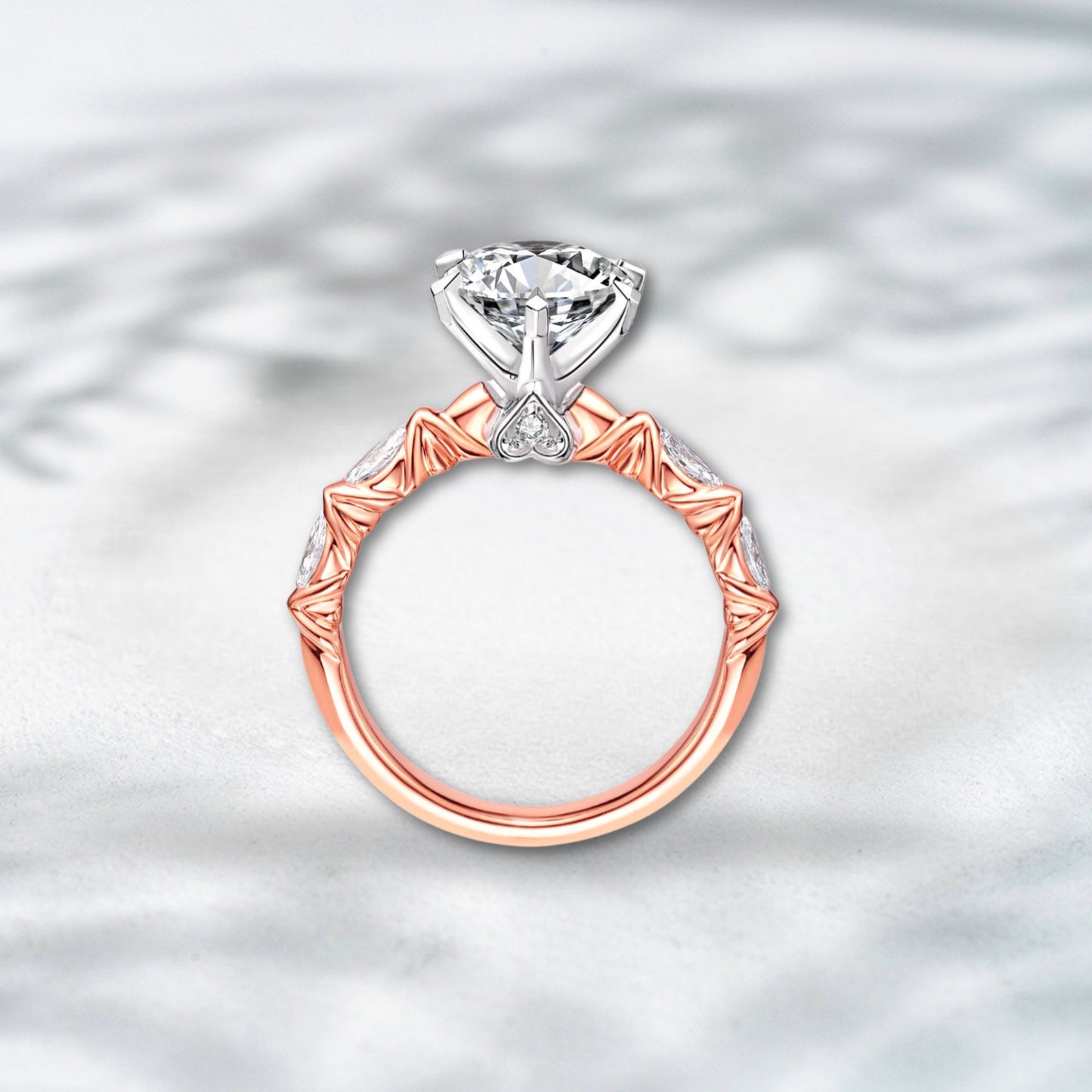 QOB Rose Rapture | 3.80ct Lab Diamond Engagement Ring in 18K Rose Gold