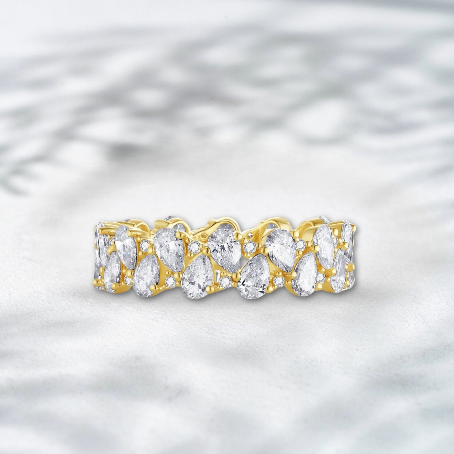 QOB Frosted Veil Eternity Band – 2.5ct Lab Diamond 18K Gold Ring