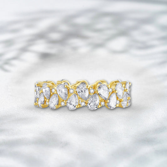 QOB Frosted Veil Eternity Band – 2.5ct Lab Diamond 18K Gold Ring