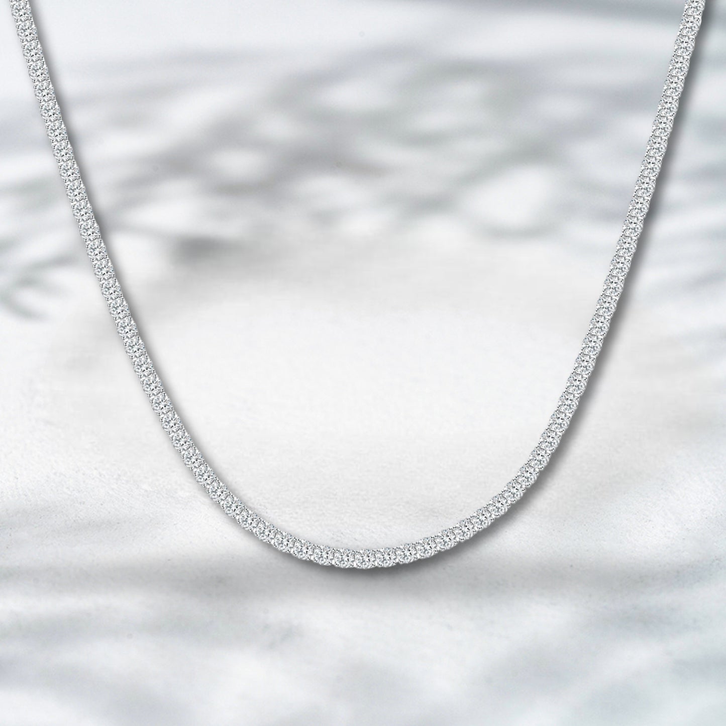 QOB Ecliptica – 12.47ct Lab Diamond Tennis Necklace in Platinum PT950