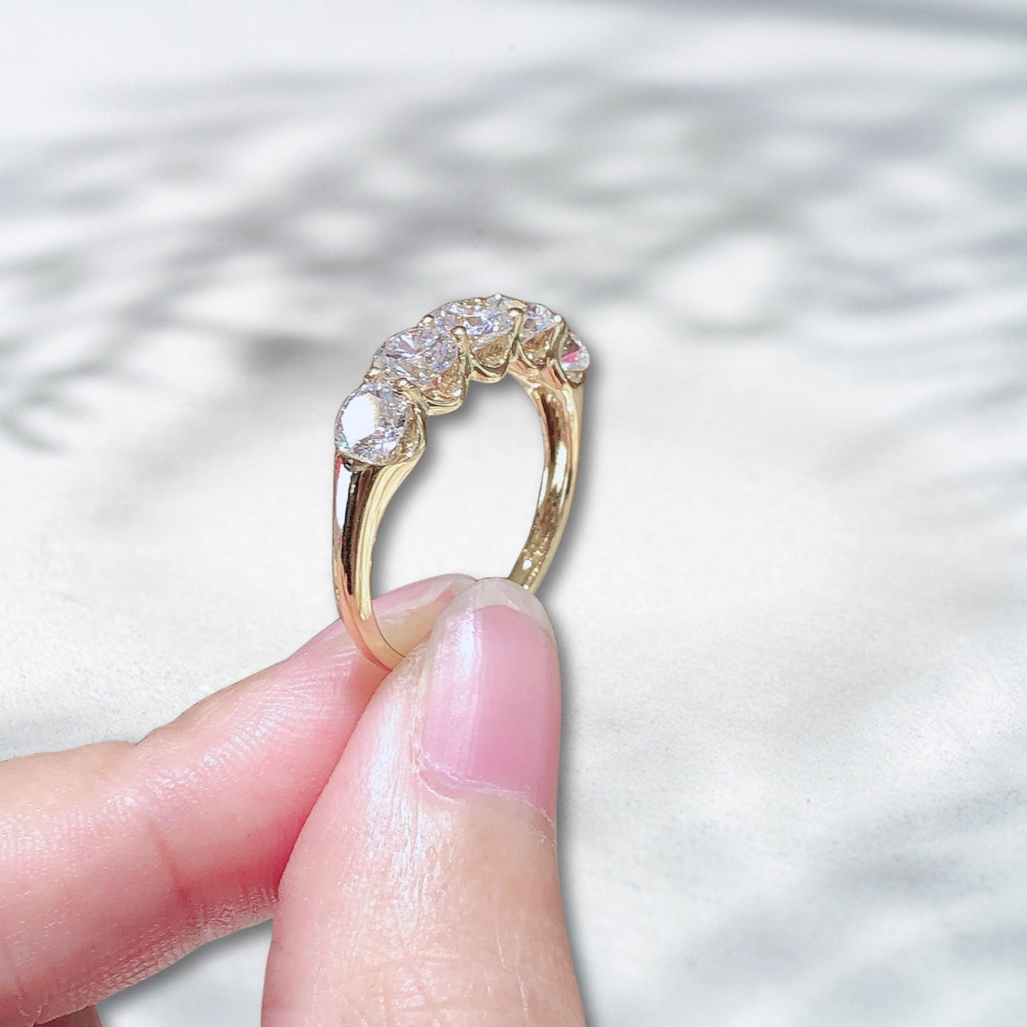 Radiant Row – Five-Stone natural Diamond Band 1.644ct in 18K Yellow Gold