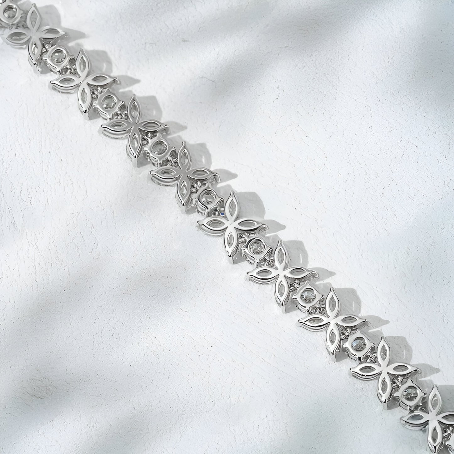 QOB “Royal Garland” Lab Diamond Bracelet ~14.68 carats in Solid 18K Gold