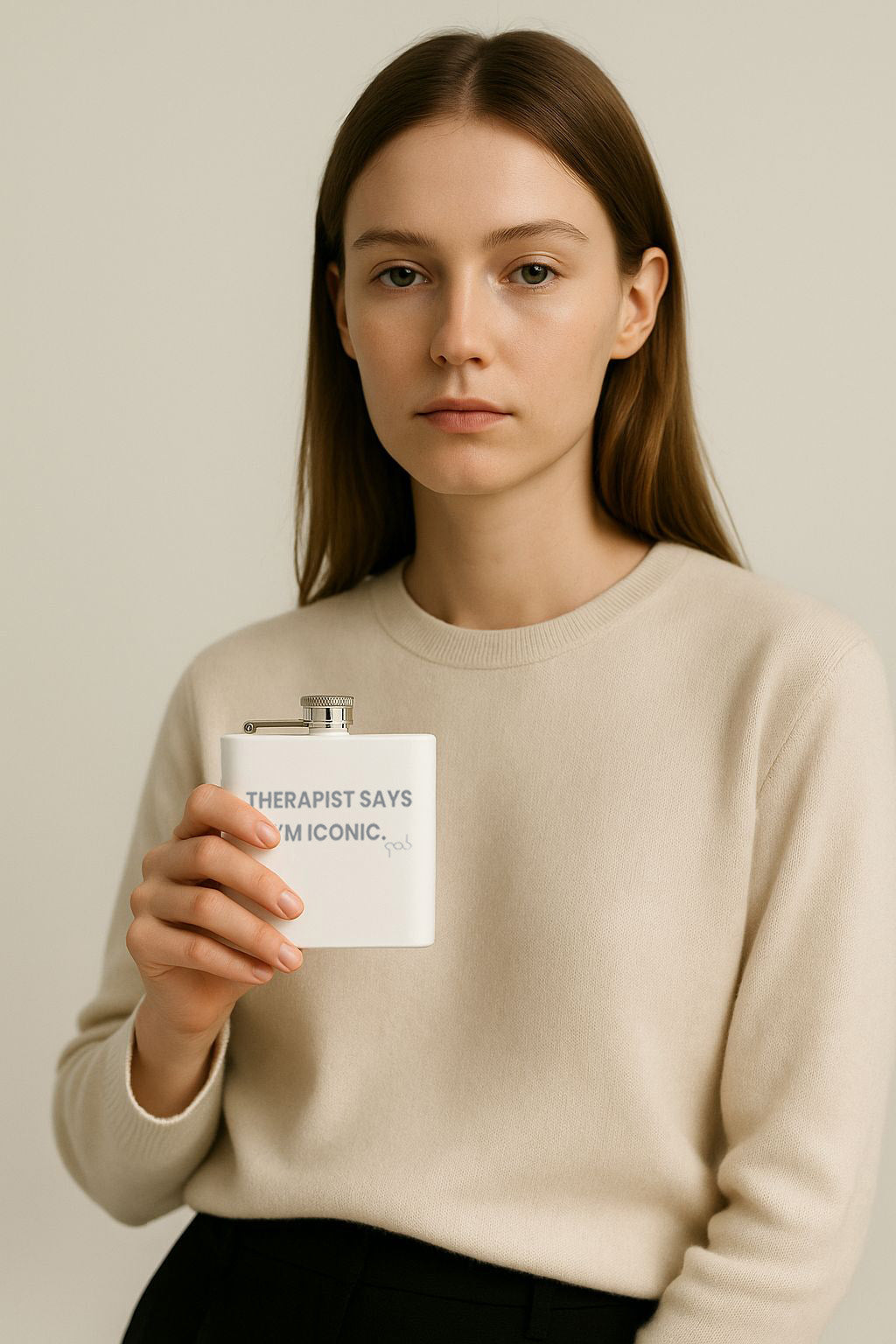 Therapist Says I’m Iconic  Stainless Steel Flask, 6oz