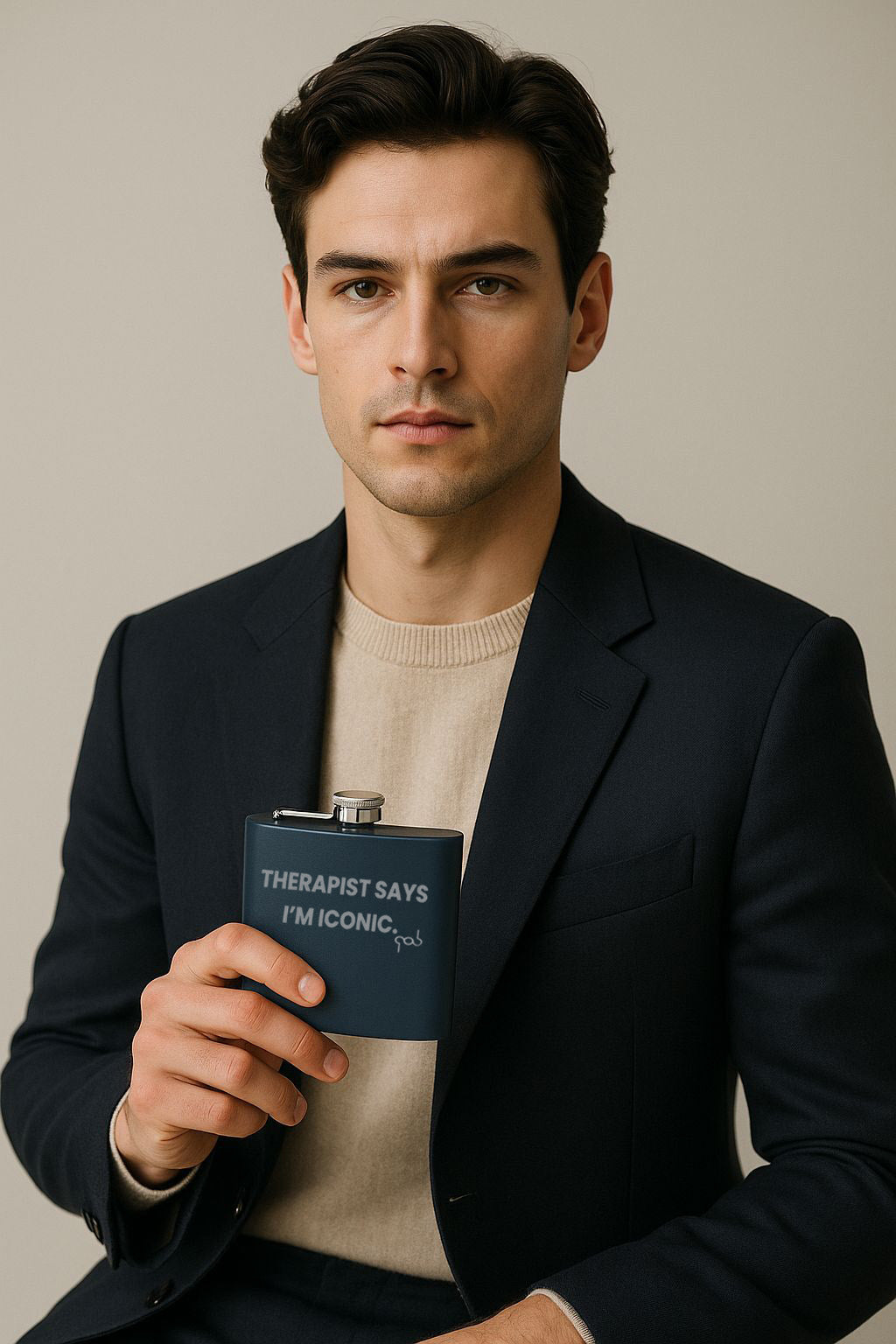 Therapist Says I’m Iconic  Stainless Steel Flask, 6oz