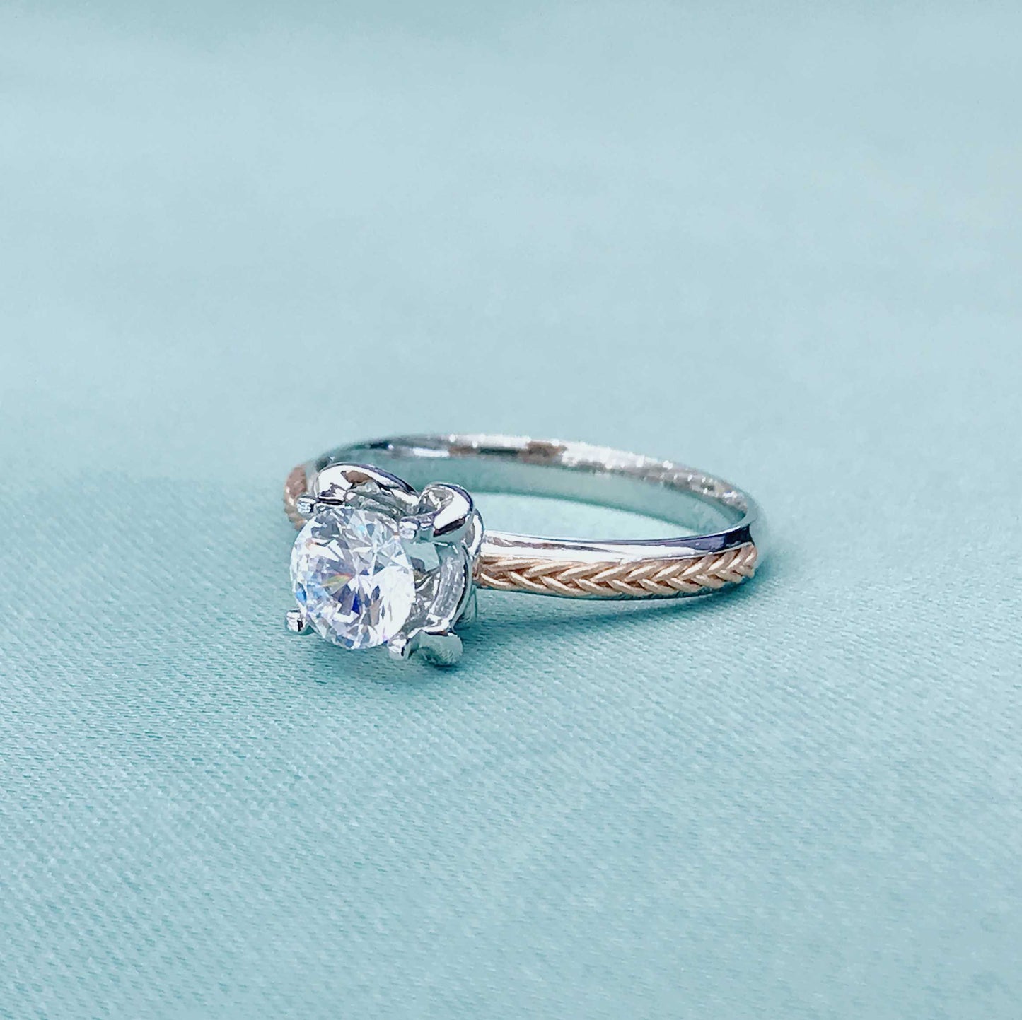 Twilight Weave 2ct Lab Diamond Braided Engagement Ring in 18K Gold