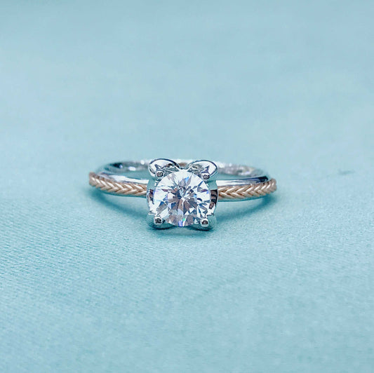 Twilight Weave 2ct Lab Diamond Braided Engagement Ring in 18K Gold