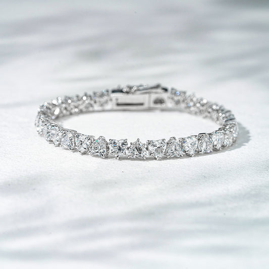 Diamond bracelet on a light gray background