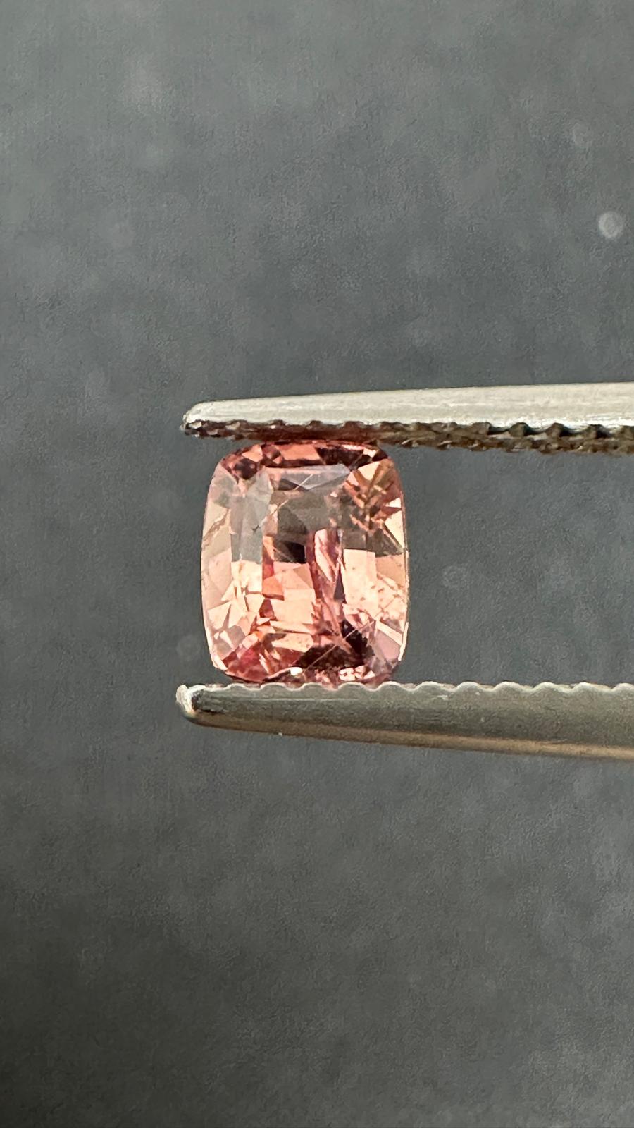 1.00 ct Natural Unheated Padparadscha Sapphire (GIT Certified) – Cushion Cut, Orange-Pink