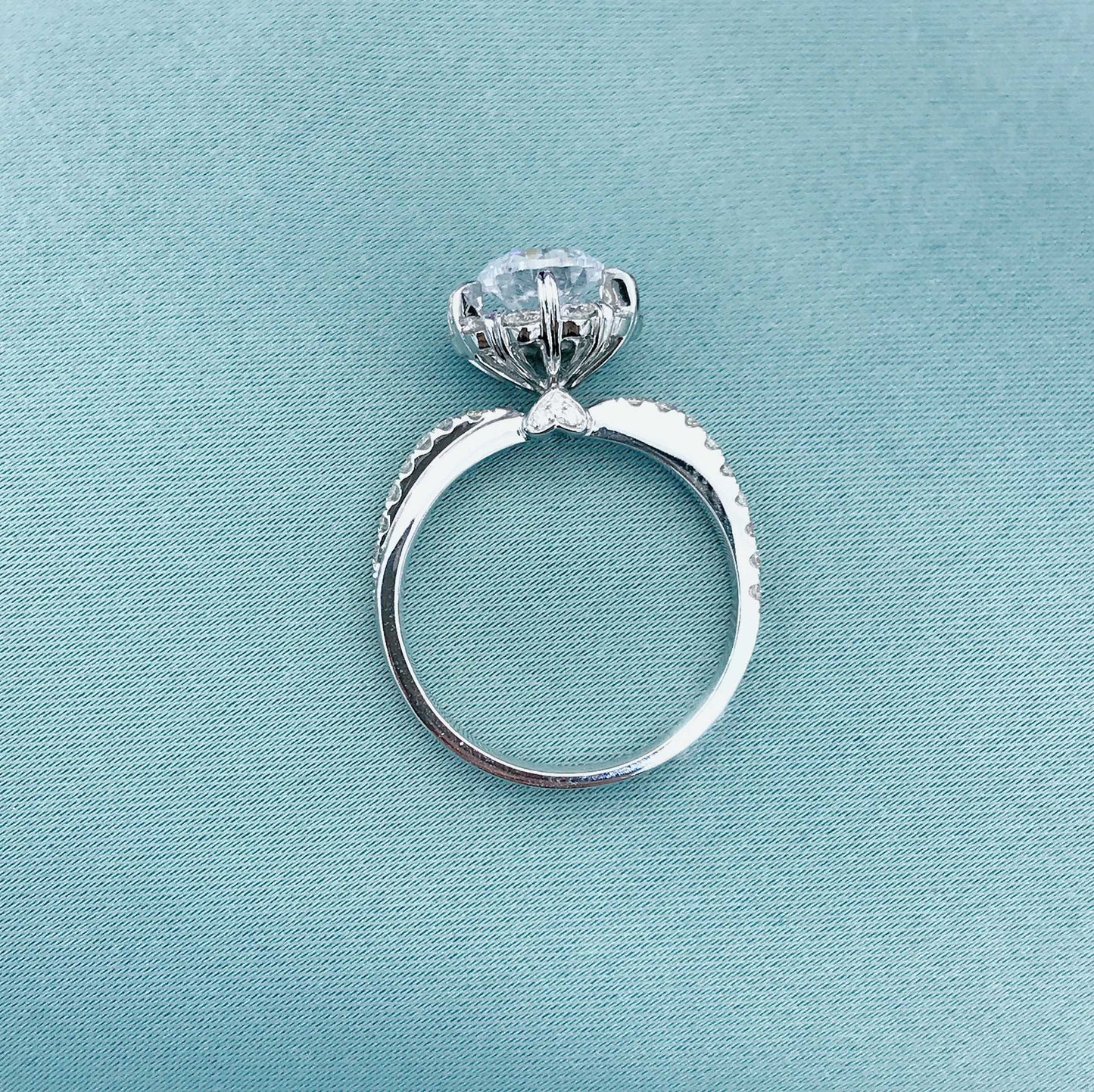 Ethereal Frost 2ct Lab Diamond Pavé Engagement Ring in 18K Gold