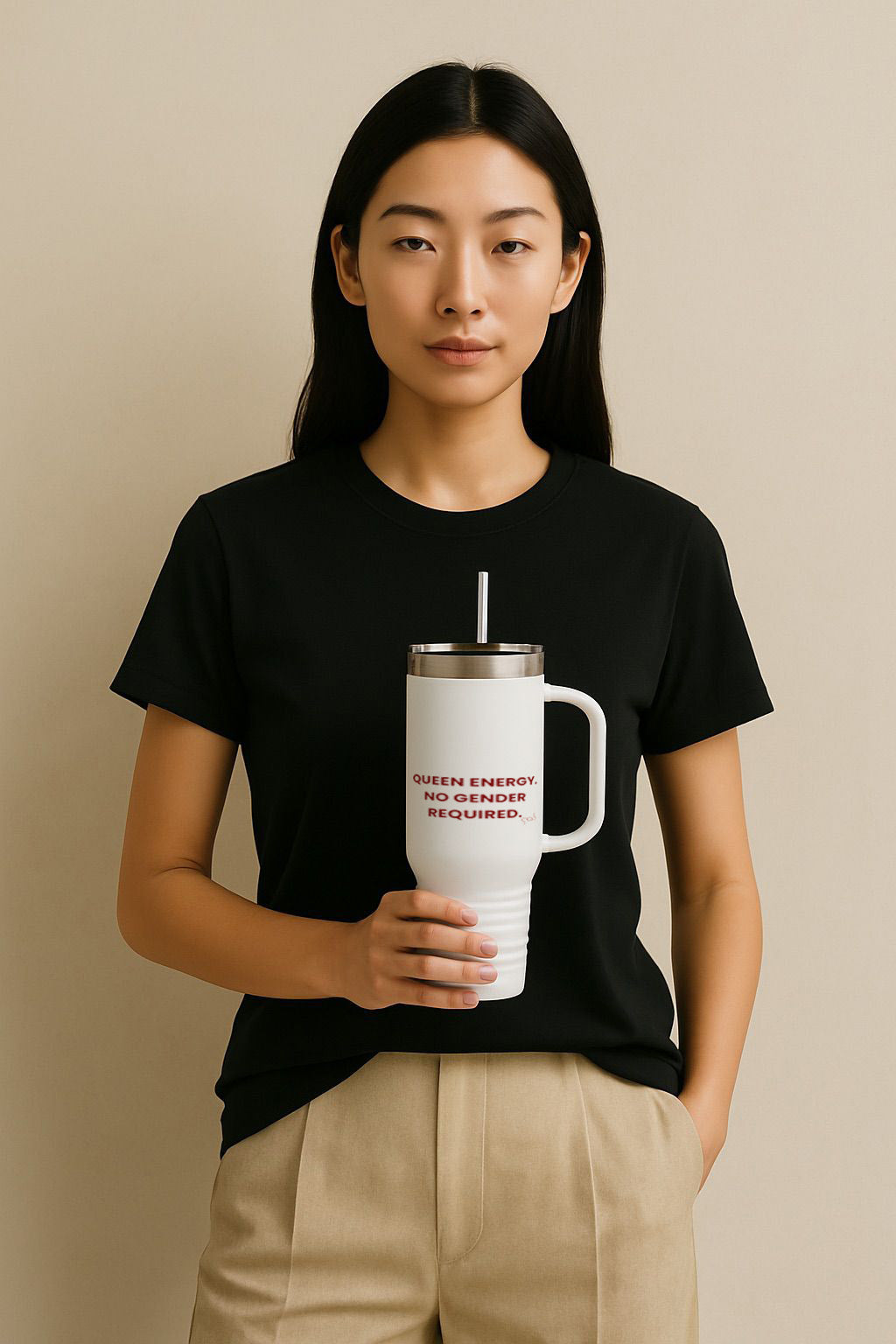Queen Energy. No Gender Required. Insulated Travel Mug | 40oz ,
