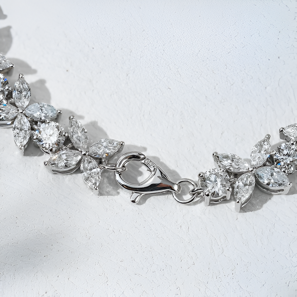 QOB “Royal Garland” Lab Diamond Bracelet ~14.68 carats in Solid 18K Gold
