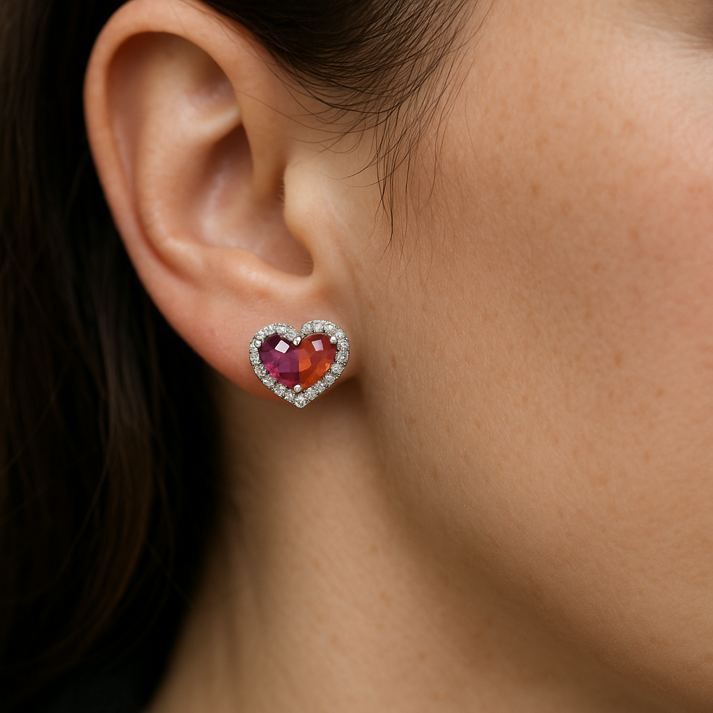 Heartfelt Bloom Earrings – Unheated Fancy Sapphires & Lab Diamonds in 18K Gold